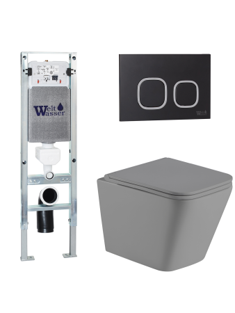 Комплект инсталляции с унитазом Weltwasser AMBERG 350 ST + GELBACH 041 MT-GR + AMBERG RD-BL