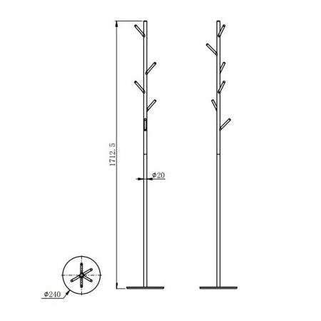 Вешалка для верхней одежды WONZON & WOGHAND, Темный графит (WW-V4306-GM)