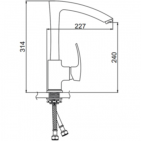 Смеситель для мойки Gerhans K14014W