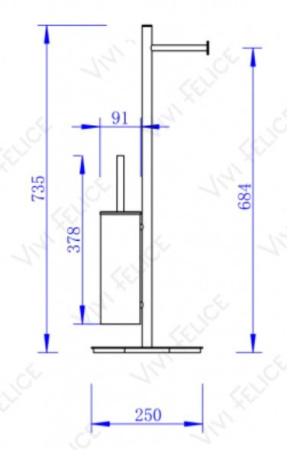 Напольная стойка с бумагодержателем и ёршиком Vivi Felice F0411 BIANCO OPACO