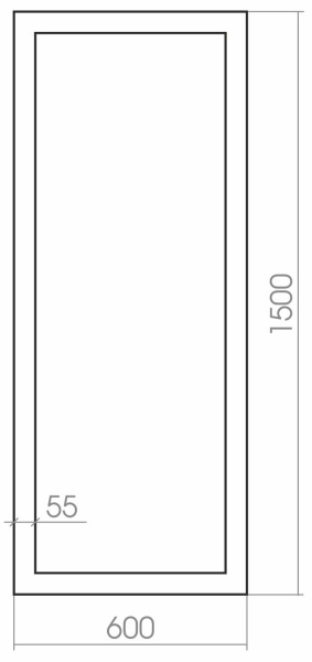 Зеркало Azario Монреаль 600х1500, напольное, дуб (ФР-00001408)