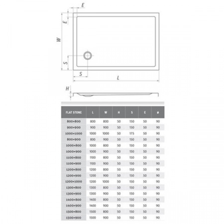 Поддон Roltechnik FLAT STONE White 80x90 белый 8000317