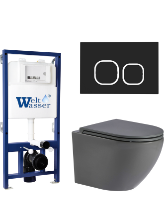 Комплект инсталляции с унитазом Weltwasser BAMBERG 525 + MERZBACH 041 MT-GR + BAMBERG BL