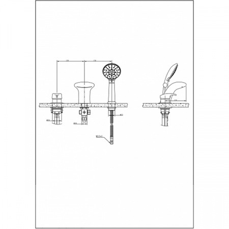 Смеситель на борт ванны Bravat Cascade F5140197CP-1-RUS