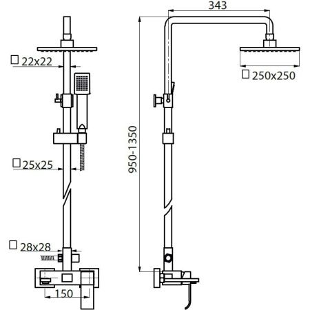 Душевая система Ahti Rauma RM403101