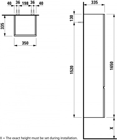 Шкаф-колонна Laufen Pro S 4831210954751 35x33x165