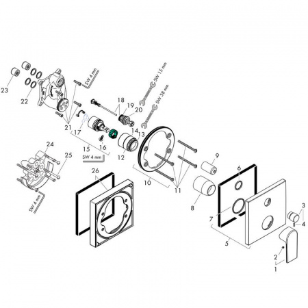 Смеситель для ванны Hansgrohe Vernis Shape 71468000 хром