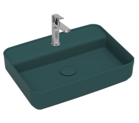 Раковина накладная ISVEA Infinity 55 прямоугольная 55см, цвет изумрудный матовый 10NF66055SV-2P