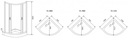 Душевой уголок Timo TL-8001 Romb Glass 80x80x200