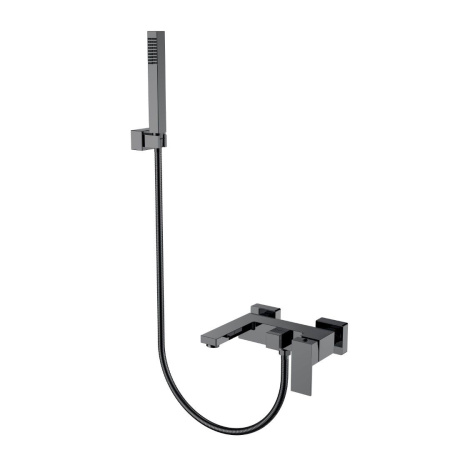 Смеситель для ванны с душем Boheme Qubic 473-SGM shinny gun metal