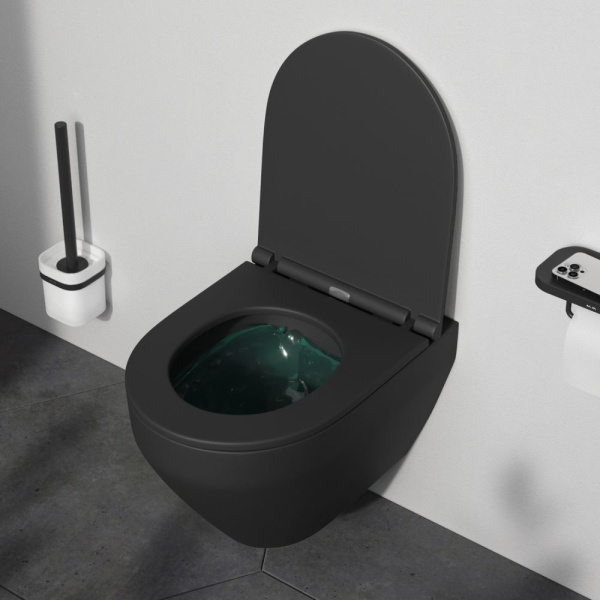 C701700MBSC Spirit V2.0 подвесной унитаз FlashClean с сиденьем микролифт, черн мат