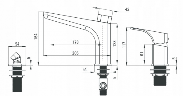 Смеситель для ванны Deante Hiacynt Nero BQH N13M