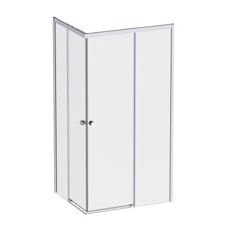 W94G-403-10080-MТ Душевое ограждение AM.PM X-Joy Square Slide 100х80, мат хром, прозрачное