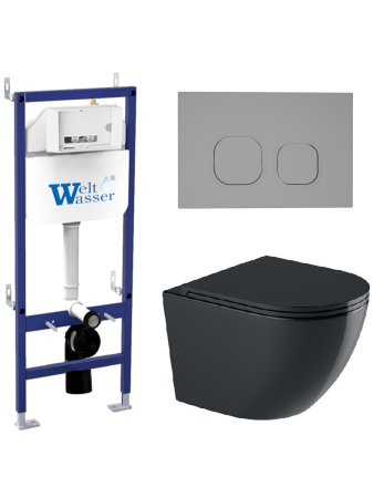 Комплект инсталляции с унитазом Weltwasser BAMBERG 460 + MERZBACH 043 GL-BL + BAMBERG CR