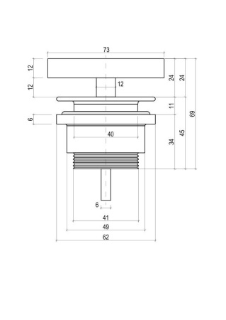 Донный клапан для раковины фиксированный D 604 Salini белый 166302M