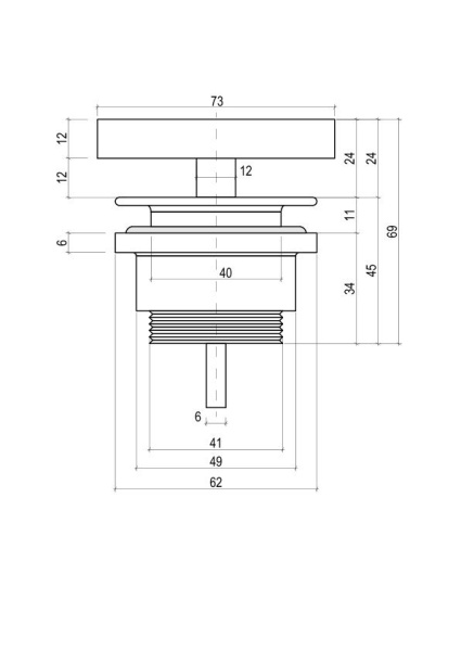 Донный клапан для раковины фиксированный D 604 покраска по RAL Salini 166302MF