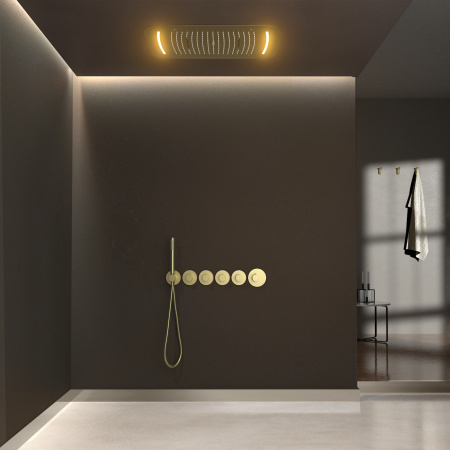 Встраиваемая душевая система с термостатом TIMO Saona SX-2319/17SM, матовое золото