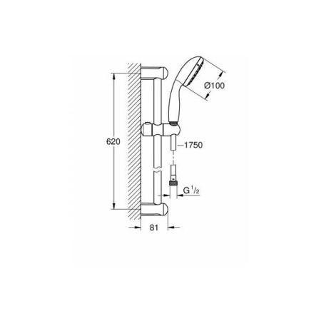 Душевой гарнитур Grohe New Tempesta 100 27598001