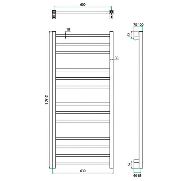 Полотенцесушитель ГРОТА ECOCLASSIK 63/120