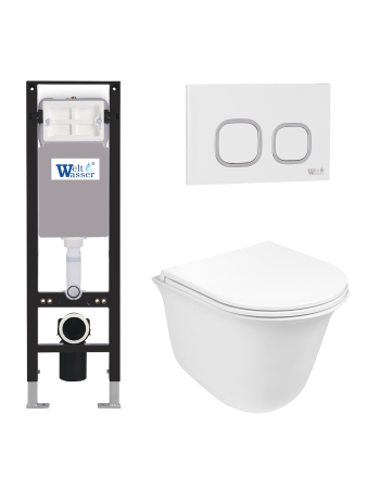 Комплект инсталляции с унитазом Weltwasser AMBERG 350 + TELBACH 004 GL-WT + AMBERG RD-WT