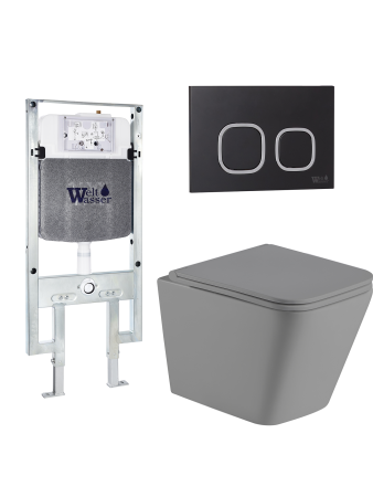 Комплект инсталляции с унитазом Weltwasser AMBERG 497 ST + GELBACH 041 MT-GR + AMBERG RD-BL