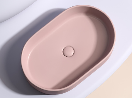 Умывальник чаша накладная овальная Ceramicanova Element 608*385*122мм, Розовый матовый, CN6048MP