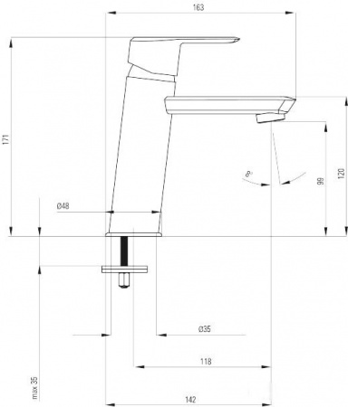 Смеситель для умывальника Deante Arnika Titanium BQA D21M