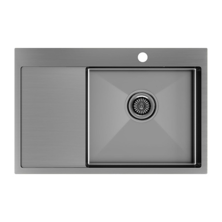 Мойка Paulmark KRONER 78F PM217851-GMR 510х780х200 мм, нержавеющая сталь, вороненая сталь