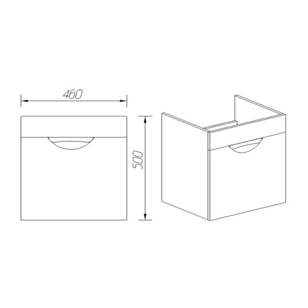 Тумба VIANT "Барселона" COMO 50 1 ящик подвесная 380х460х500 (VBAR50CO-T1YP)