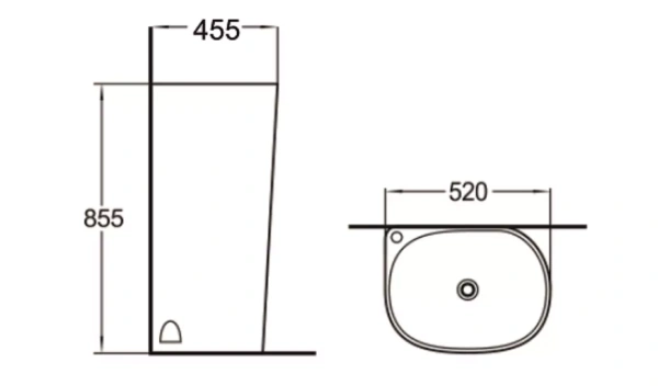 Раковина SantiLine SL-4001 52х40 белая