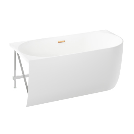 Акриловая ванна в наборе 4 в 1: пристенная ванна (левый разворот), каркас, экран, слив-перелив Wellsee Belle Spa 235701004