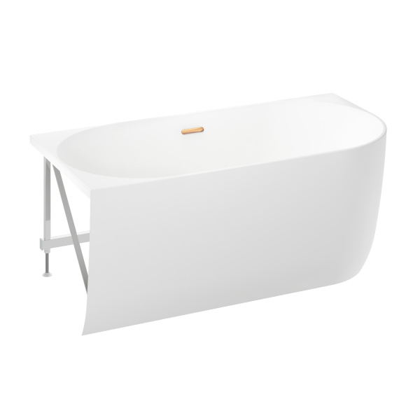 Акриловая ванна в наборе 4 в 1: пристенная ванна (левый разворот), каркас, экран, слив-перелив Wellsee Belle Spa 235701004