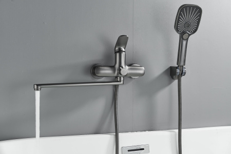 Смеситель для ванны Shevanik S8522T, оружейная сталь