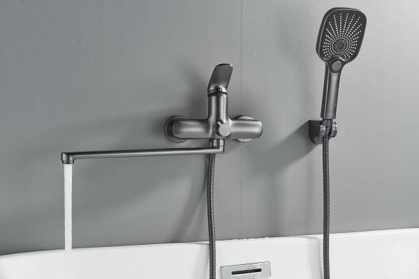 Смеситель для ванны Shevanik S8522T, оружейная сталь