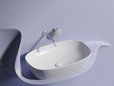 Умывальник чаша накладная овальная Ceramicanova Element 600*380*138мм, Белый матовый, CN6049MW