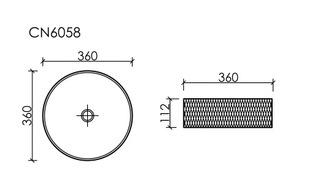 Умывальник чаша накладная круглая Ceramicanova Cristal 360*360*112мм, бежевый, CN6058