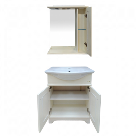 Зеркало-шкаф Misty Лувр 75 прав. слоновая кость П-Лвр03075-1014П