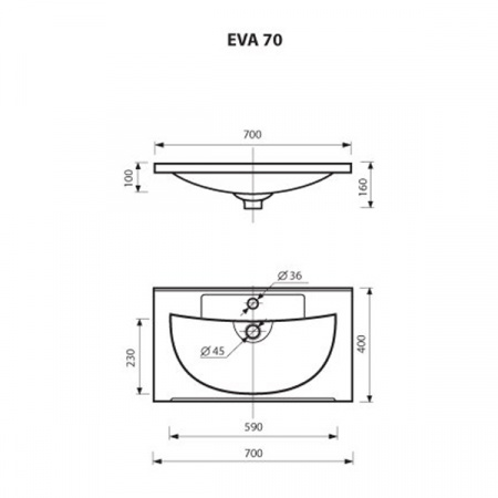 Тумба под умывальник Misty Марта 70 напольная белая фактурная с умывальником EVVA -70 D