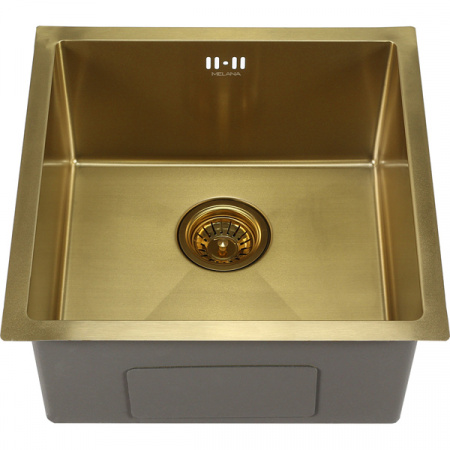 Мойка Melana 4545 ProfLine 1,2/220 САТИН ЗОЛОТО врезная квадратная D4545HG
