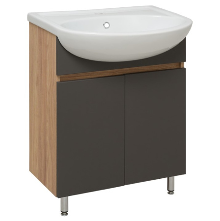 Тумба под раковину Runo графит (под умывальник Уют 60 ) Лада 60 (00-00001165)