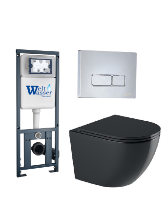 Комплект инсталляции с унитазом Weltwasser MARBERG 410 + MERZBACH 043 GL-BL + MAR 410 SE-CR