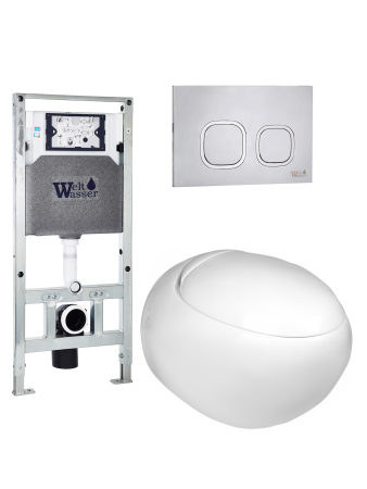 Комплект инсталляции с унитазом Weltwasser AMBERG 506 ST + JECKENBACH 004 GL-WT + AMBERG RD-MT CR