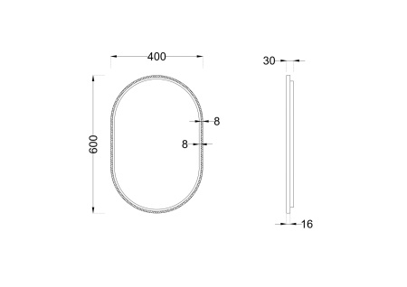 Зеркало с подсветкой Roxen Grown 510200-60B 400x600