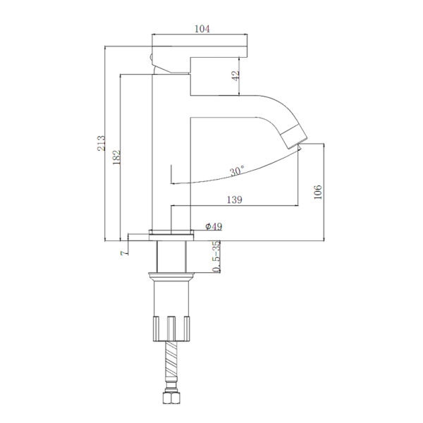 Смеситель для раковины Splenka S221.10.09, графит