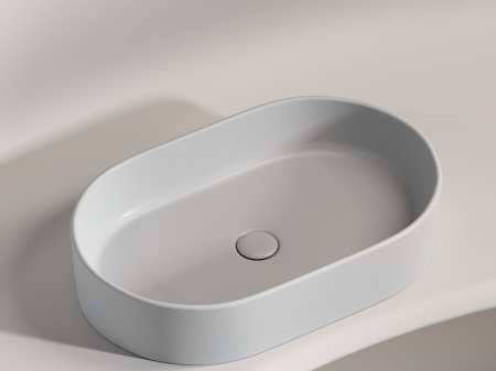 Умывальник чаша накладная овальная Ceramicanova Element 608*385*122мм, Серый матовый, CN6048MSG