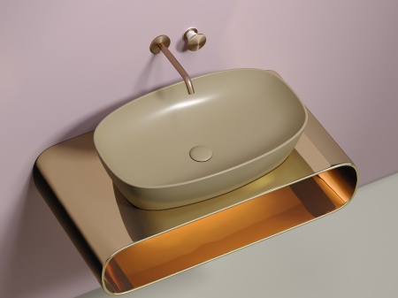 Умывальник чаша накладная овальная Ceramicanova Element 600*380*138мм, Капучино матовый, CN6049MC