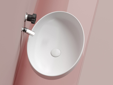 Умывальник чаша накладная овальная Ceramicanova Element 502*363*145мм, белый матовый, CN6056MW