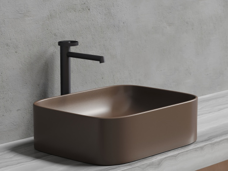 Умывальник чаша накладная прямоугольная Ceramicanova Element 505*380*150мм, темно-коричневый матовый, CN6052MDB