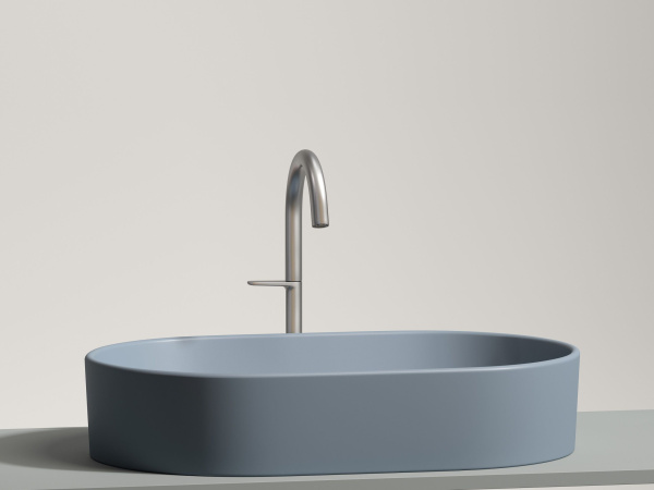 Умывальник чаша накладная овальная Ceramicanova Element 608*385*122мм, Серо-голубой матовый, CN6048MHL