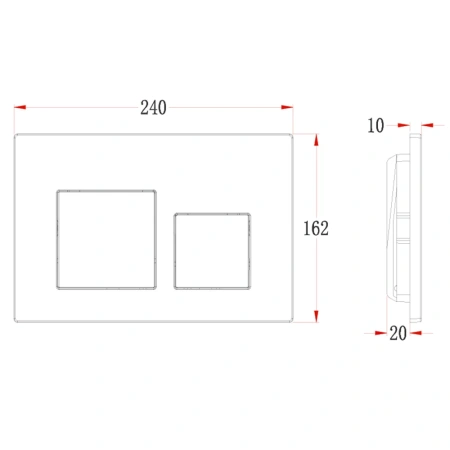 Кнопка смыва Veconi FLUSH V4, FLV4-W, 240х162х10, пластик, белый глянец